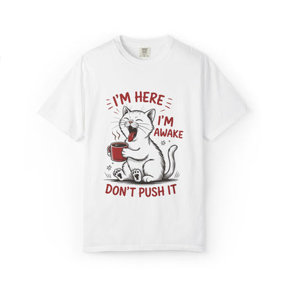 Funny Cat Coffee Unisex T-Shirt – Lazy Morning Cat Tee