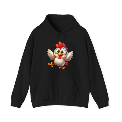 Cute Cartoon Chicken Hoodie — Playful Rooster Graphic Pullover