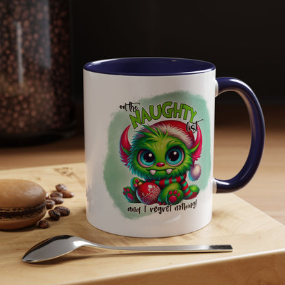 Naughty List Christmas Mug – Cute Monster Holiday Coffee Cup, Funny Xmas Gift (11oz/15oz)