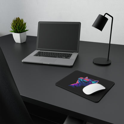 Retro Neon Cat Gaming Mouse Pad — Non‑Slip RGB Headphone & Sunglasses Design