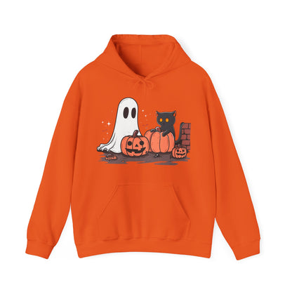 Ghost and Black Cat Halloween Unisex Hoodie