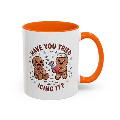 Have You Tried Icing It? Gingerbread Cookie Coffee Mug — Cute Holiday Baking Gift (11/15 oz)