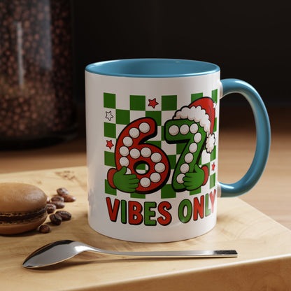 67 Vibes Only Christmas Coffee Mug — Festive Retro Numbering Holiday Mug