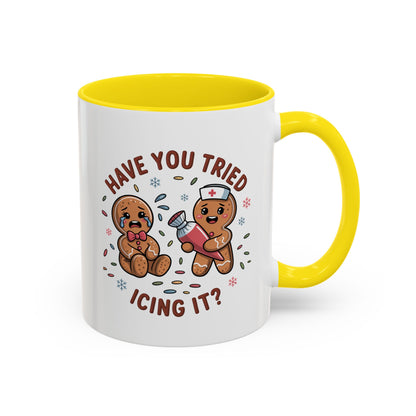 Have You Tried Icing It? Gingerbread Cookie Coffee Mug — Cute Holiday Baking Gift (11/15 oz)
