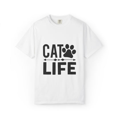 Cat Life Unisex T-Shirt – Minimal Paw Print Cat Lover Tee