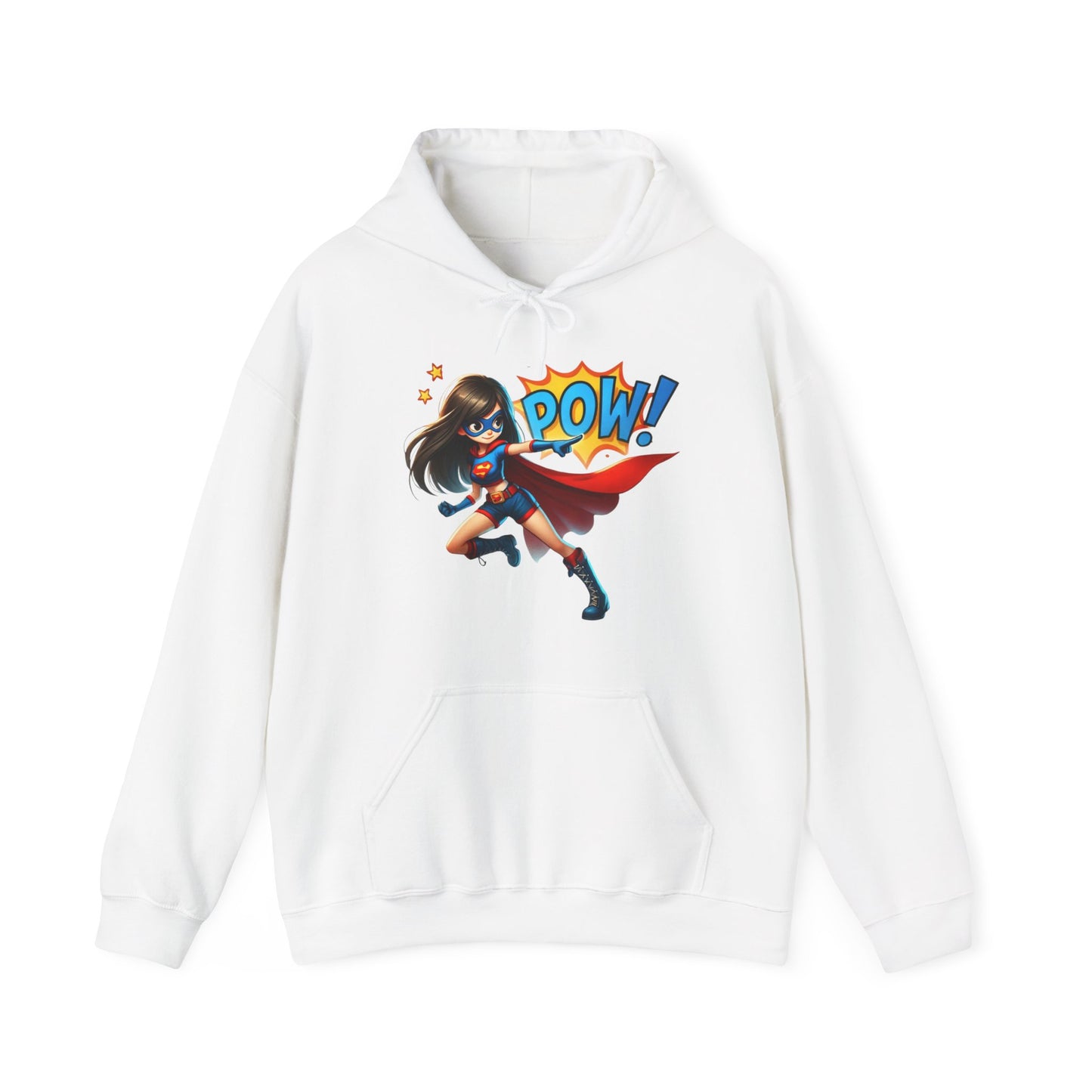 Superhero Girl Hoodie — POW! Graphic Pullover for Fans