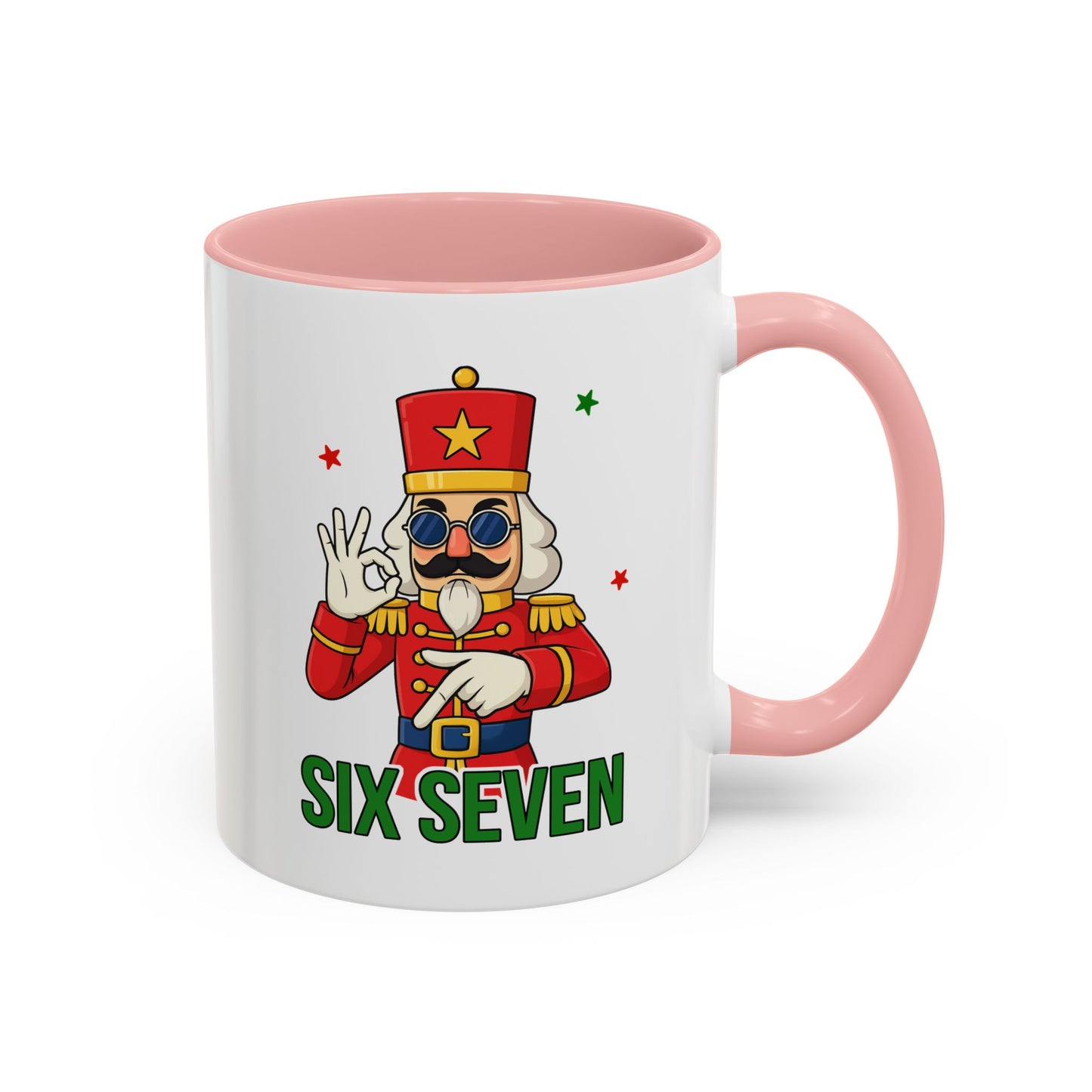 Six Seven Nutcracker Coffee Mug — Holiday Military Band Graphic Accent Mug (11/15oz)