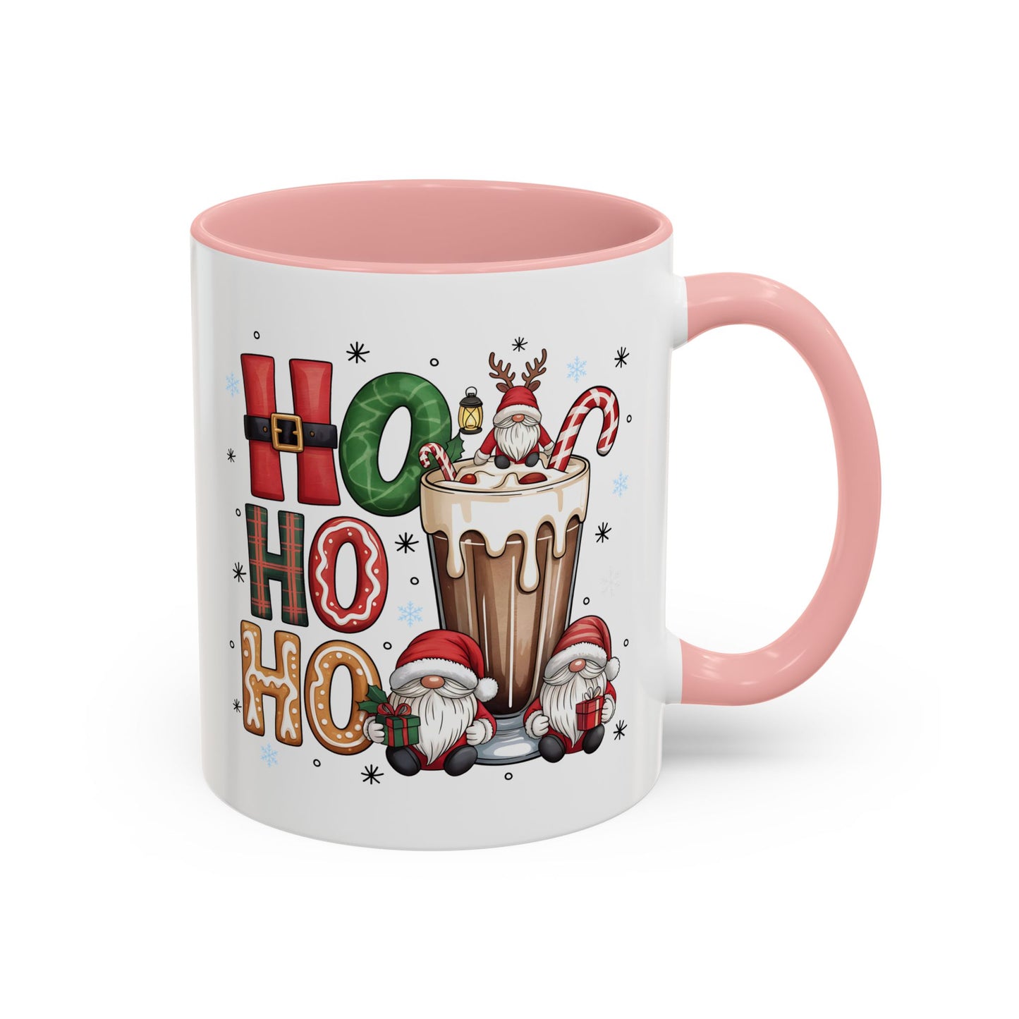 Ho Ho Ho Christmas Coffee Mug — Festive Santa Gnomes Hot Cocoa Accent Mug (11/15oz)