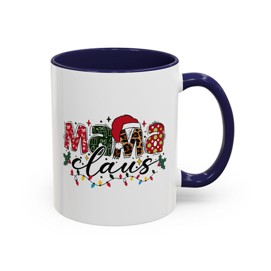 Mama Claus Accent Coffee Mug — Festive Christmas Holiday Mom Coffee Cup (11/15oz)