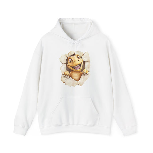 Dinosaur Peeking Hoodie – Cute T-Rex Breakthrough Graphic Sweatshirt