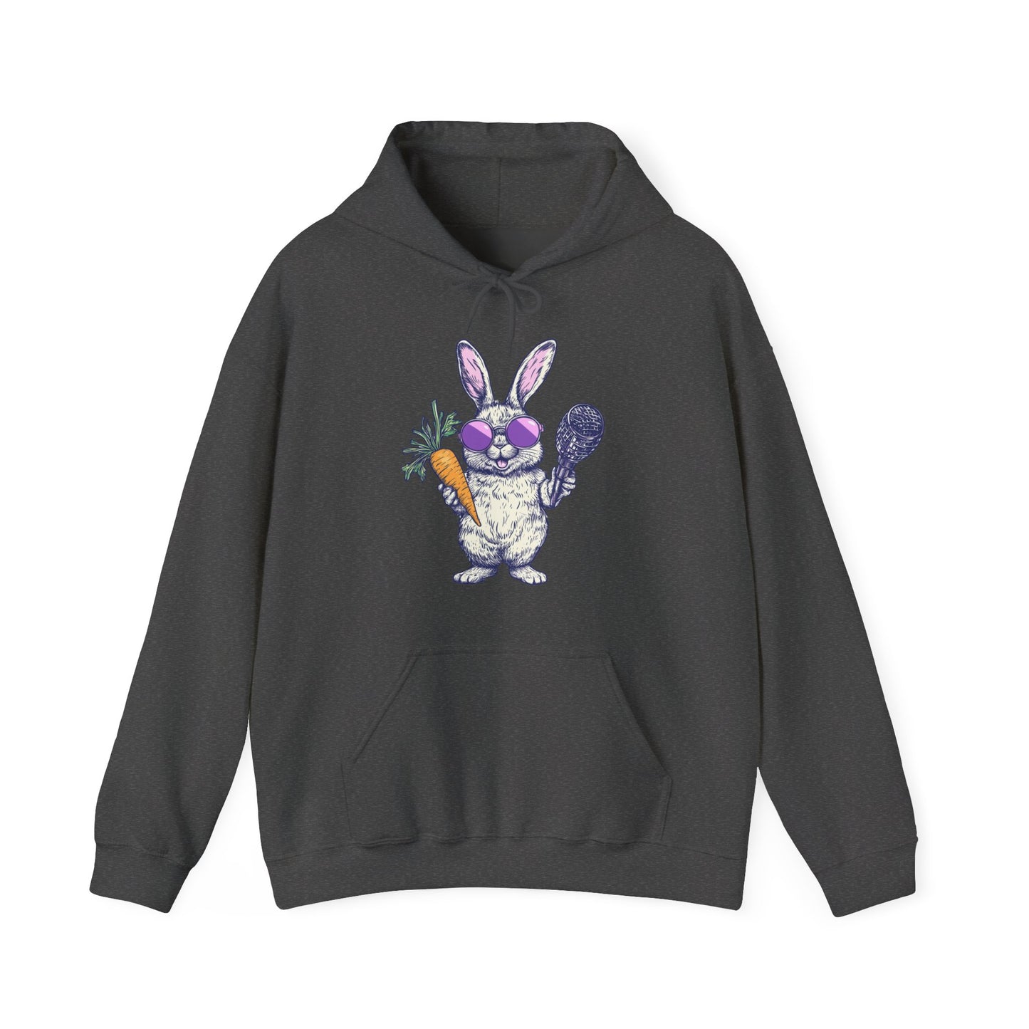 Easter Bunny Skull Hoodie — Cute Creepy Rabbit with Carrot & Bone Graphic