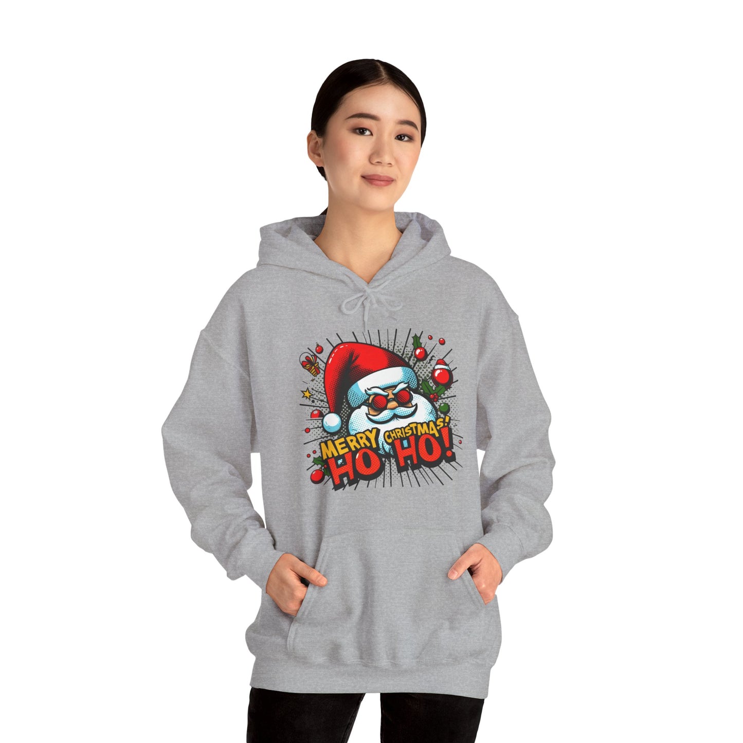 Santa 'Merry Christmas Ho Ho!' Hoodie — Festive Holiday Sweatshirt
