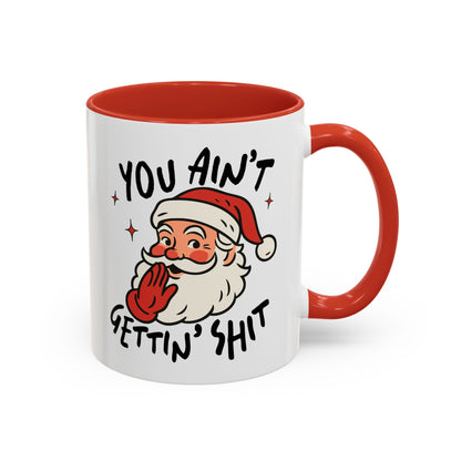 Funny Santa New Year Mug – Naughty Santa Holiday Coffee Cup – Sarcastic New Year Gift for Adults