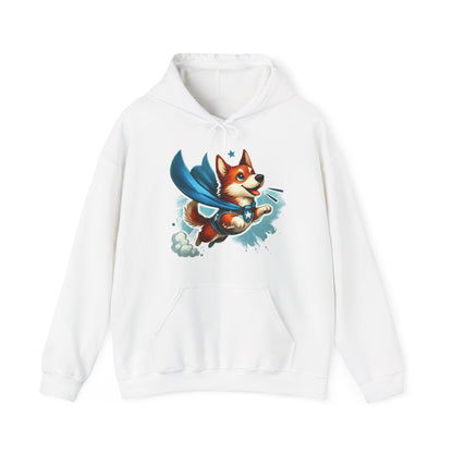 Superhero Corgi Hoodie — Cute Flying Dog Graphic Sweatshirt