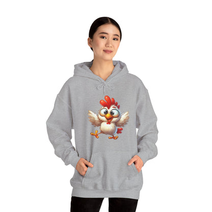Cute Cartoon Chicken Hoodie — Playful Rooster Graphic Pullover