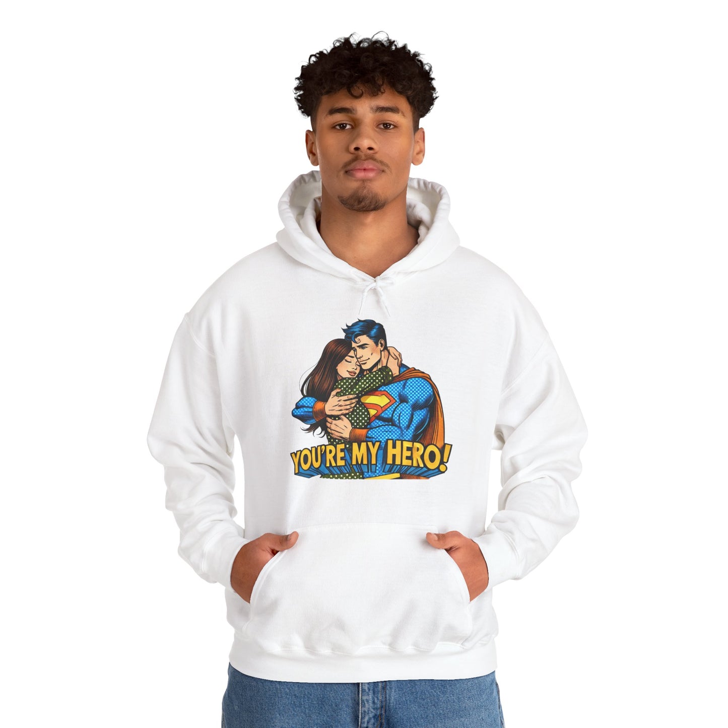 Hero Hug Hoodie - "You're My Hero" Graphic Pullover
