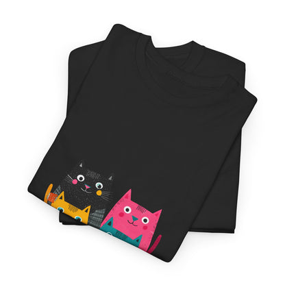 Band Cats T-Shirt – Colorful Cat Music Graphic Tee