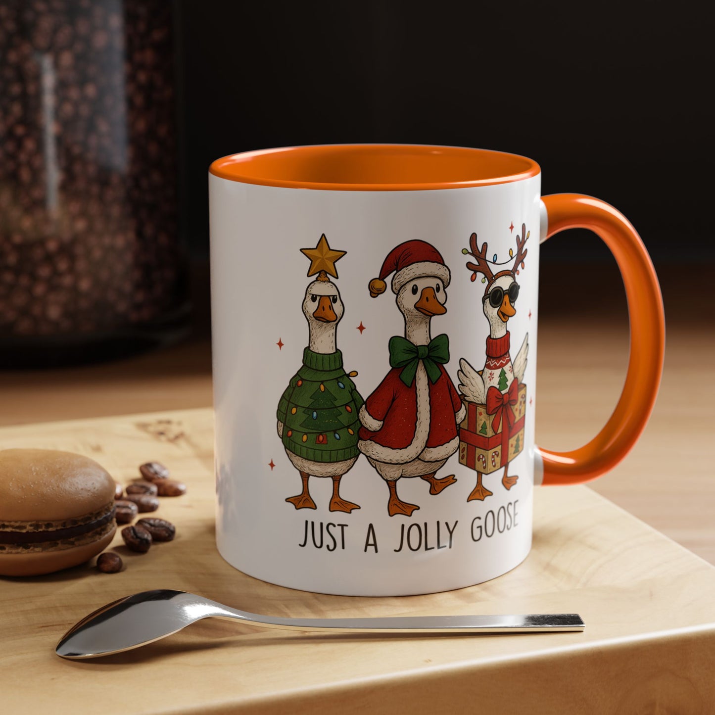 Just a Jolly Goose Christmas Mug – Funny Holiday Goose Coffee Cup