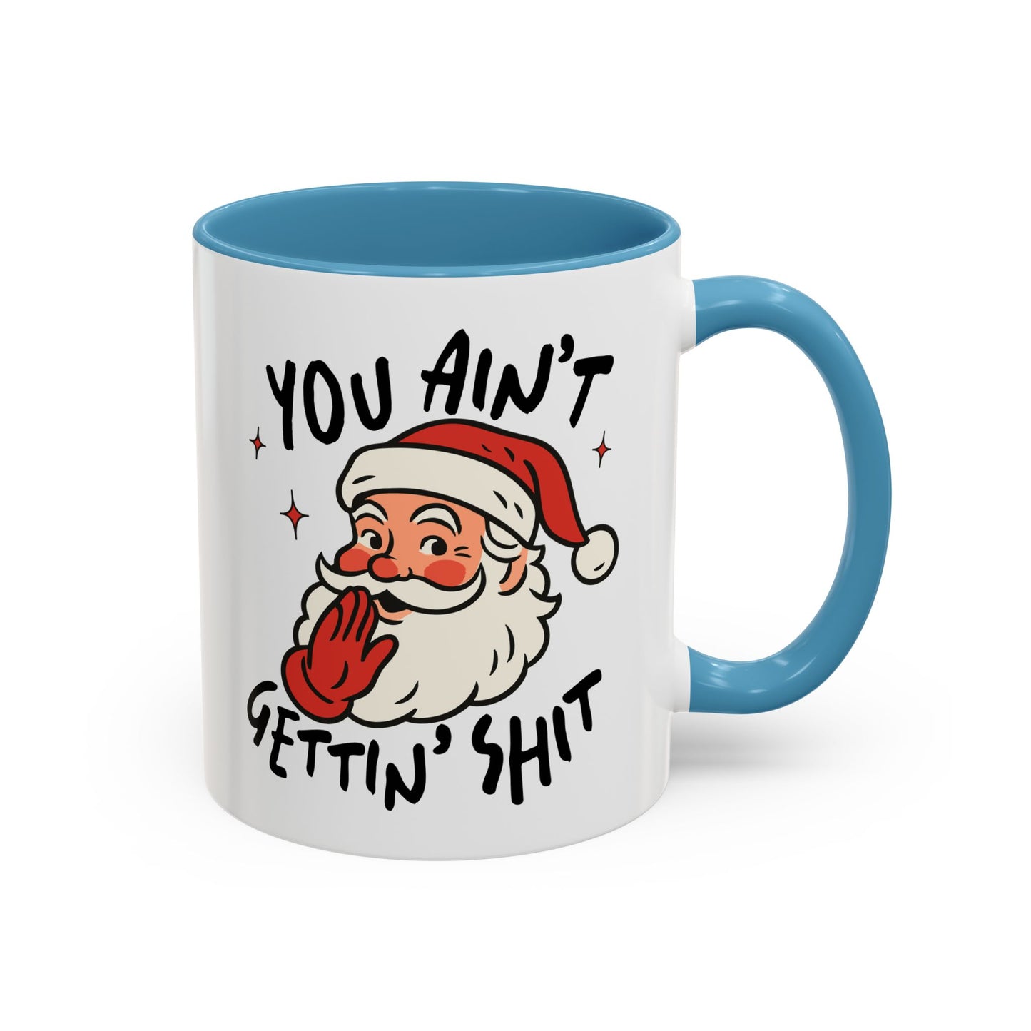 Funny Santa New Year Mug – Naughty Santa Holiday Coffee Cup – Sarcastic New Year Gift for Adults