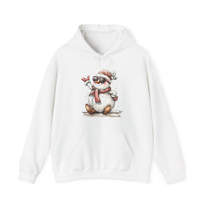 Snowman Holiday Hoodie — Cute Winter Snowman Wearing Scarf & Hat Sweatshirt