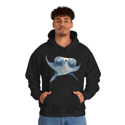 Manta Ray Sunglasses Hoodie – Cool Ocean Sea Life Sweatshirt