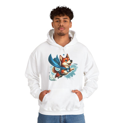 Superhero Corgi Hoodie — Cute Flying Dog Graphic Sweatshirt
