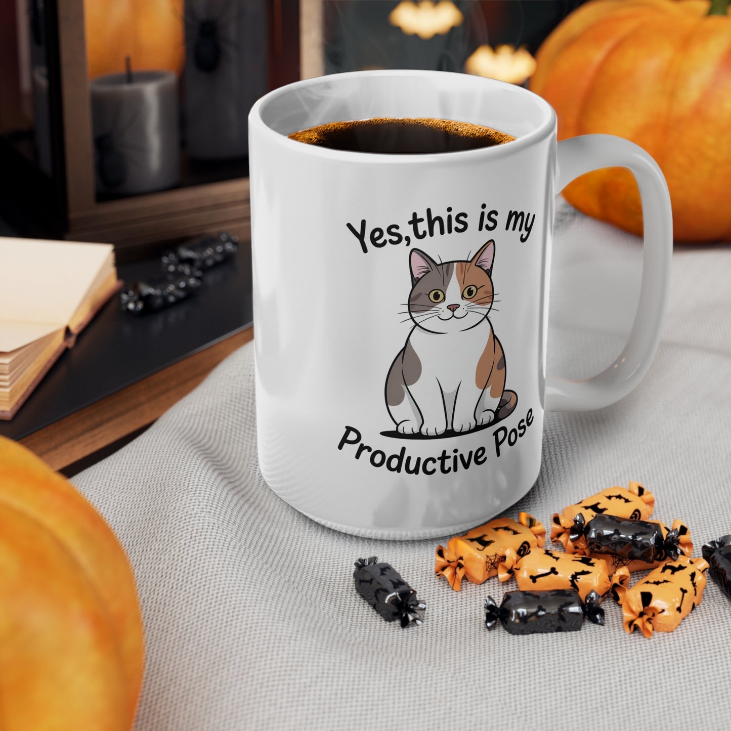 Yes, This Is My Productive Pose Funny Cat Mug