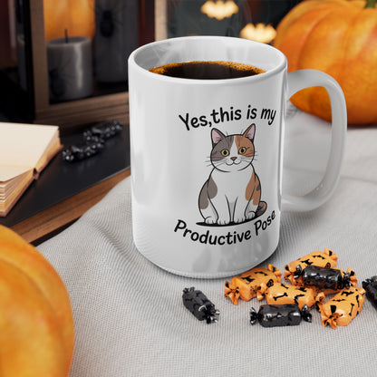 Yes, This Is My Productive Pose Funny Cat Mug