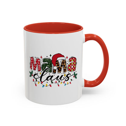 Mama Claus Accent Coffee Mug — Festive Christmas Holiday Mom Coffee Cup (11/15oz)