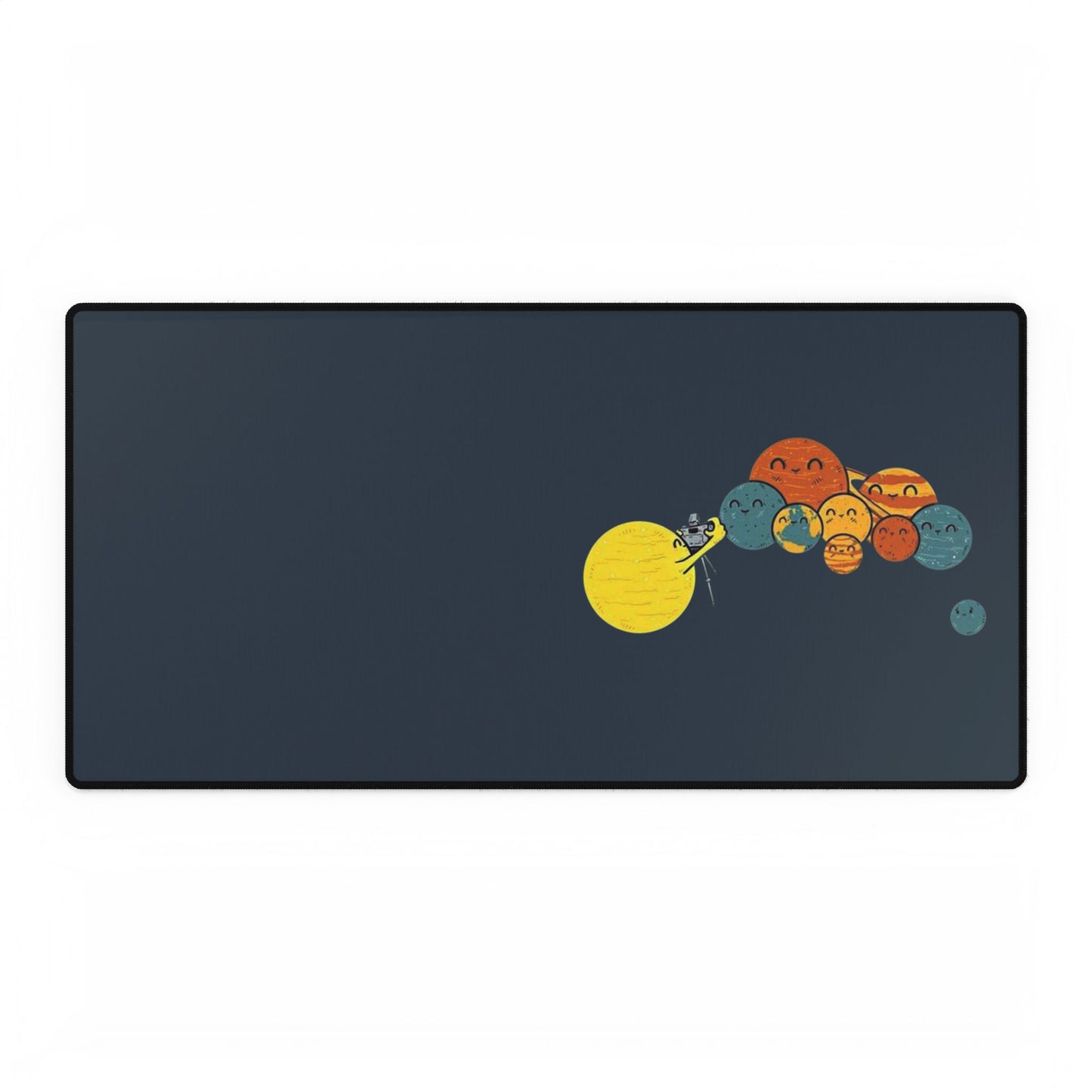 Solar System Desk Mat — Cute Cartoon Planets & Sun Gaming Mouse Pad
