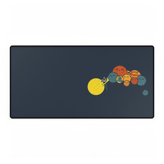 Solar System Desk Mat — Cute Cartoon Planets & Sun Gaming Mouse Pad