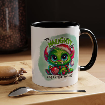 Naughty List Christmas Mug – Cute Monster Holiday Coffee Cup, Funny Xmas Gift (11oz/15oz)