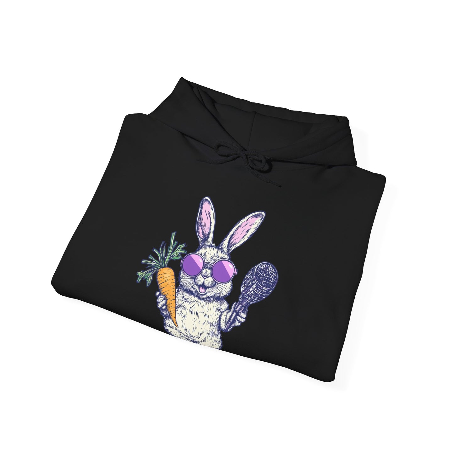 Easter Bunny Skull Hoodie — Cute Creepy Rabbit with Carrot & Bone Graphic