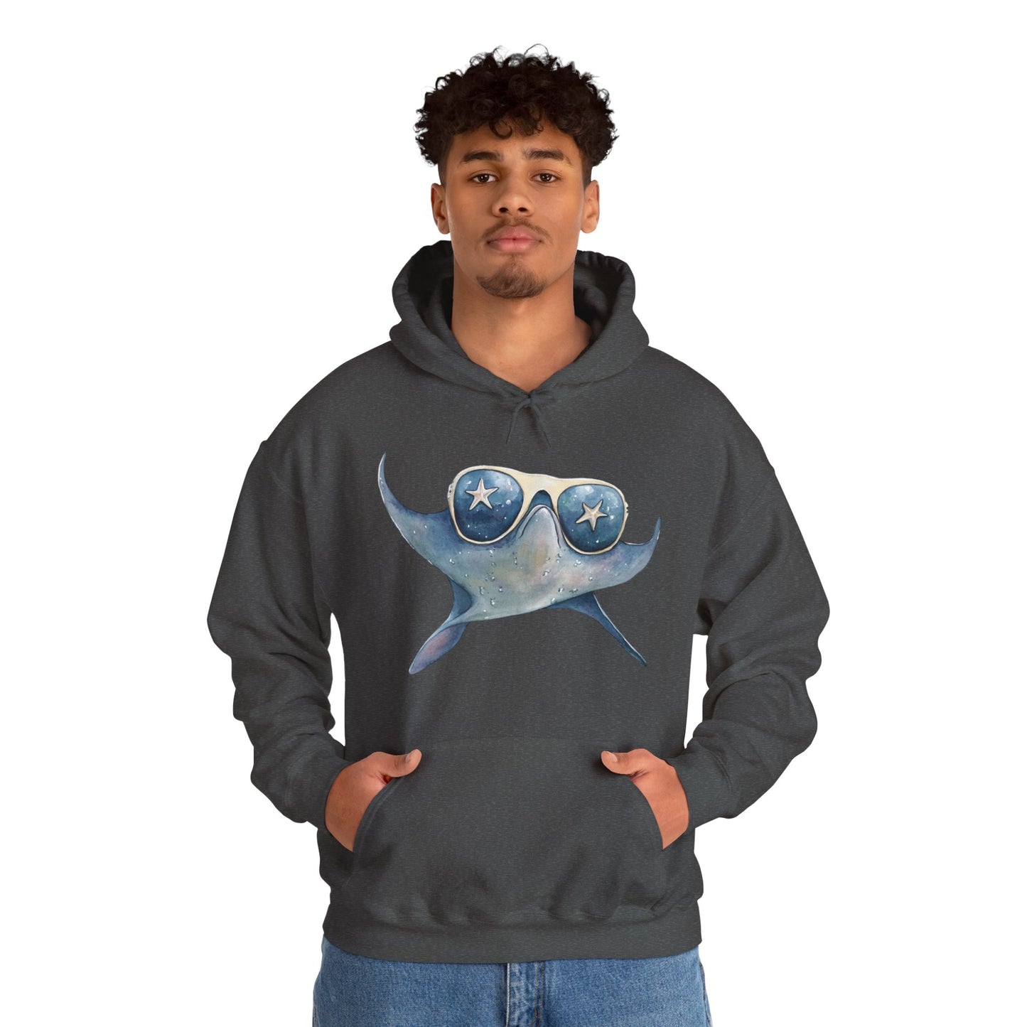 Manta Ray Sunglasses Hoodie – Cool Ocean Sea Life Sweatshirt