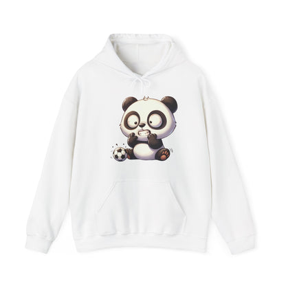 Cute Gamer Panda Hoodie – Adorable Panda Playing Video Games & Soccer Graphic Sweatshirt