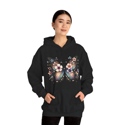 Butterfly Floral Hoodie — Women's Boho Butterfly Sweatshirt