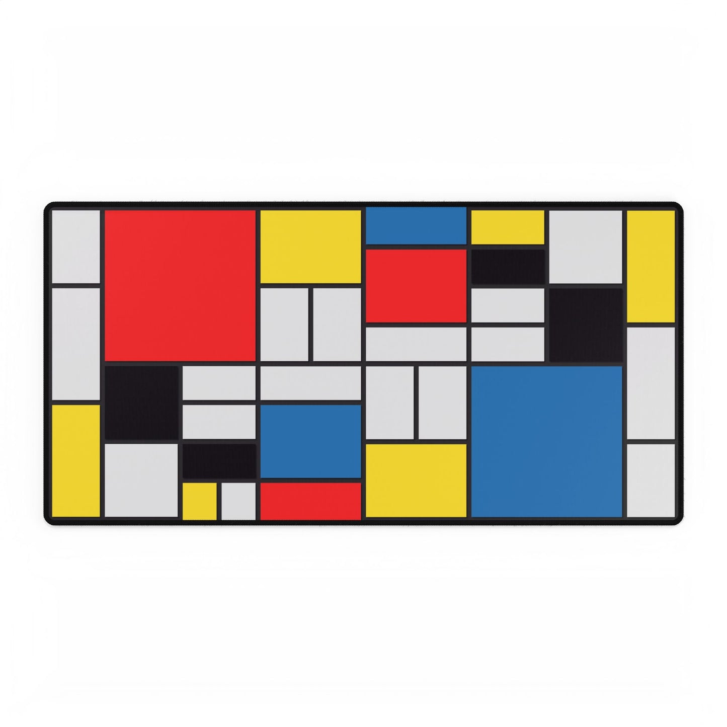 Modern Mondrian Desk Mat — Geometric Red, Blue & Yellow Gaming/Office Mousepad