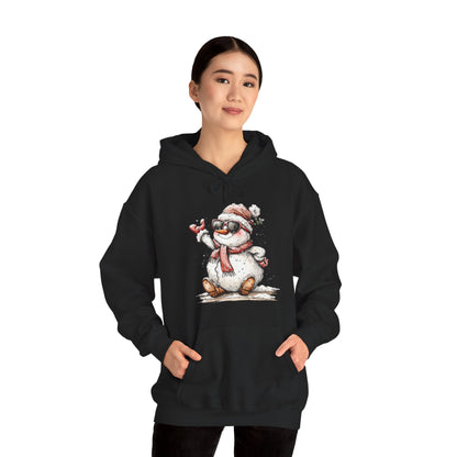 Snowman Holiday Hoodie — Cute Winter Snowman Wearing Scarf & Hat Sweatshirt