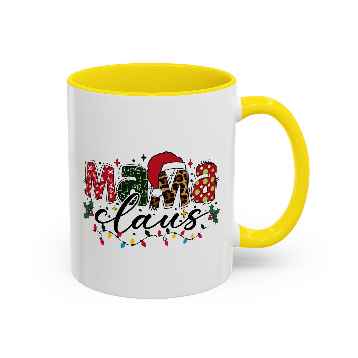 Mama Claus Accent Coffee Mug — Festive Christmas Holiday Mom Coffee Cup (11/15oz)