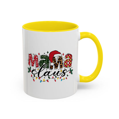 Mama Claus Accent Coffee Mug — Festive Christmas Holiday Mom Coffee Cup (11/15oz)