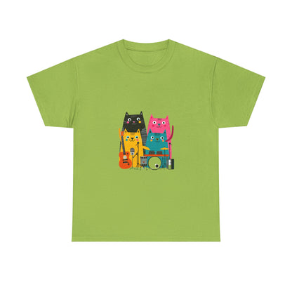 Band Cats T-Shirt – Colorful Cat Music Graphic Tee