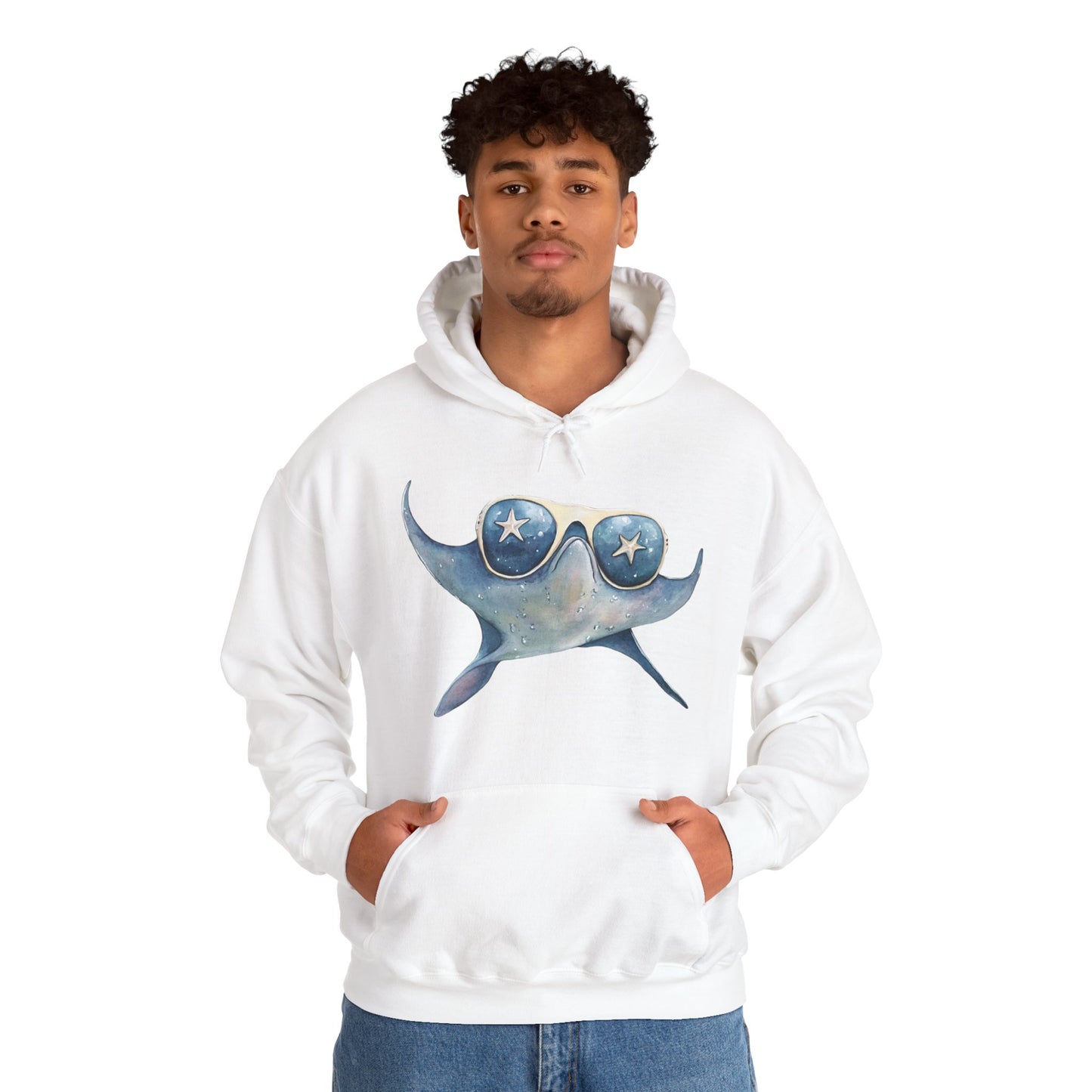 Manta Ray Sunglasses Hoodie – Cool Ocean Sea Life Sweatshirt