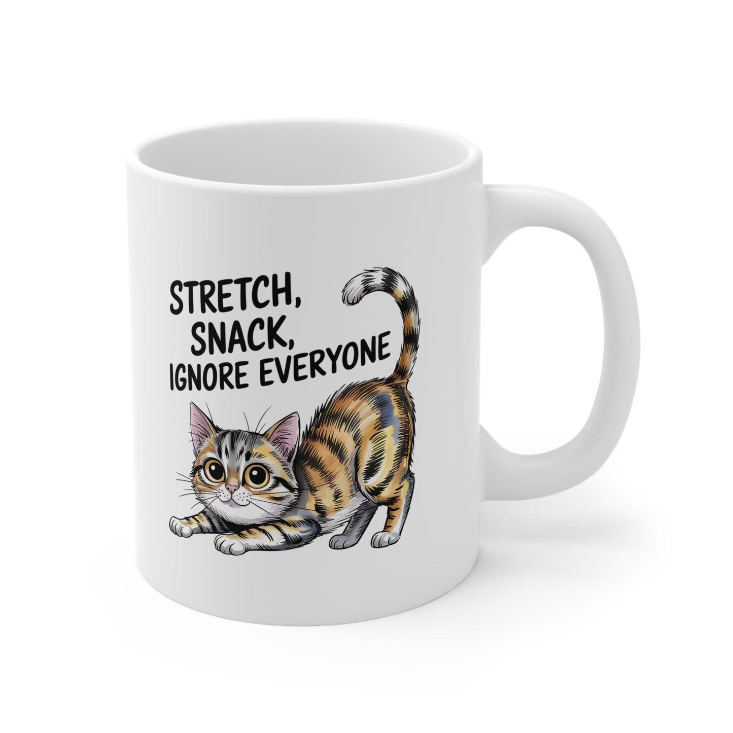 Stretch Snack Ignore Everyone Cute Cat Mug