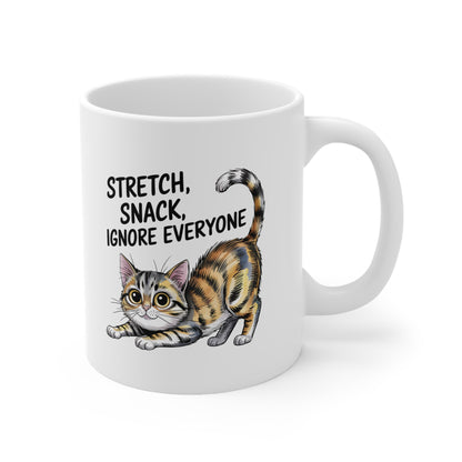 Stretch Snack Ignore Everyone Cute Cat Mug