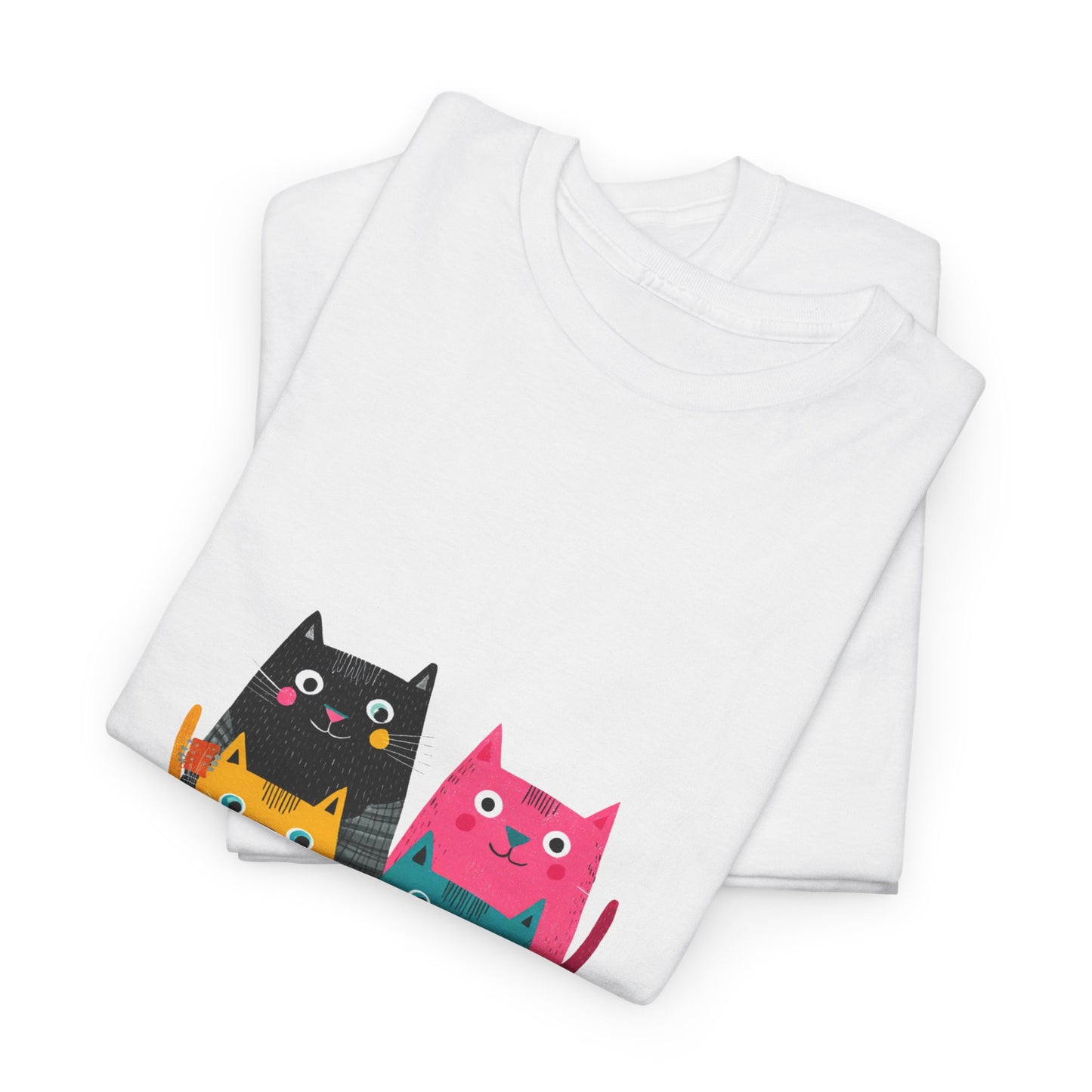 Band Cats T-Shirt – Colorful Cat Music Graphic Tee