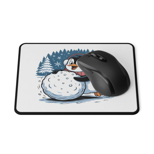 Penguin Snowball Gaming Mouse Pad — Cute Winter Non‑Slip Desk Pad