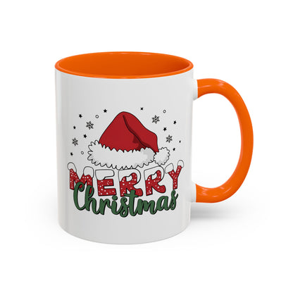 Merry Christmas Accent Coffee Mug — Holiday Santa Hat 11/15oz
