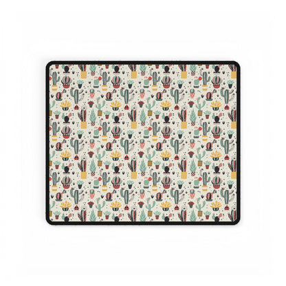 Cactus & Succulent Pattern Desk Mat — Colorful Botanical Mouse Pad (Large)