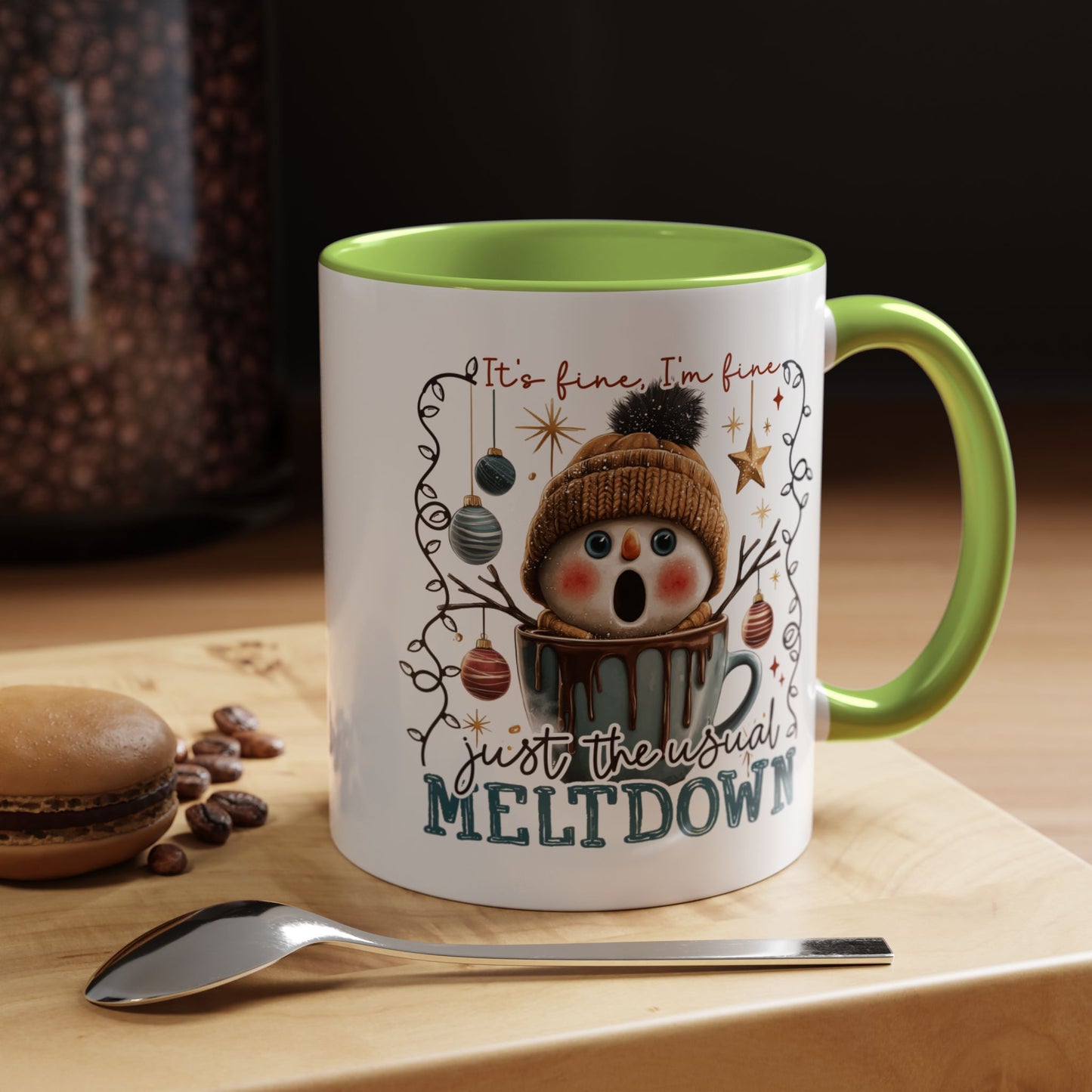 Coffee Mug — It's Fine, I'm Fine Snowman Holiday Meltdown
