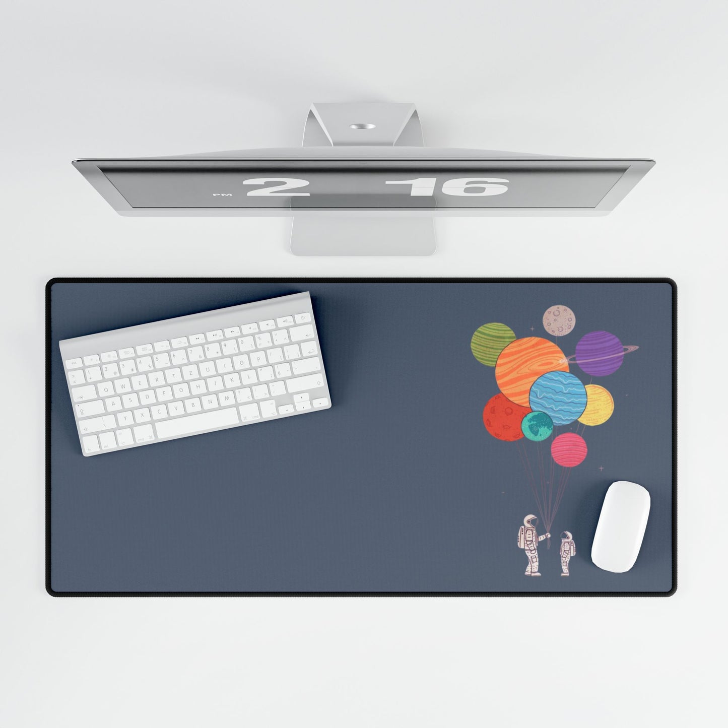 Astronaut & Planets Desk Mat — Large Space-Themed Mousepad